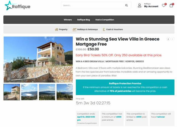 Win a Greek Villa with Stunning Mediterranean Sea Views