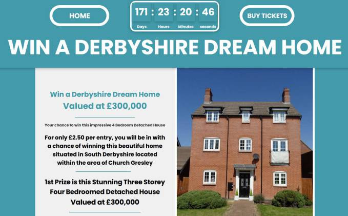 Win a Three Storey Four Bedroom Detached House in Derbyshire