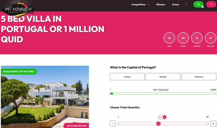 Win a Portuguese Five Bedroom Villa in the Algarve