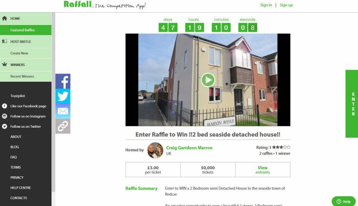 Win a Two Bedroom Semi-Detached House in Redcar Yorkshire